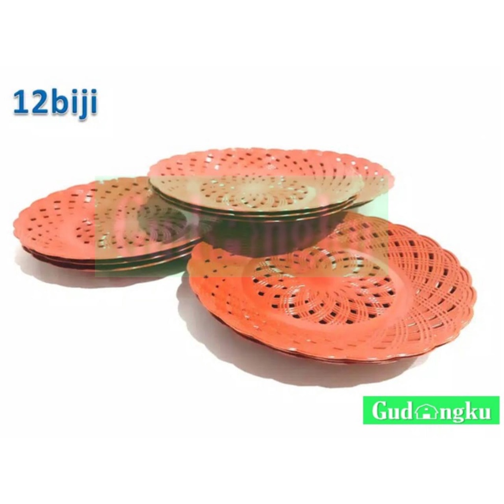 Piring Rotan Plastik 1 Lusin