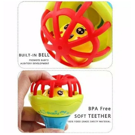 MAINAN KERINCINGAN RATTLE GENGGAM BOLA BAYI TEETHER RATTLE STICK RATTLE TOY SINGLE MAINAN GIGITAN BAYI BPA FREE | FADHILAH SHOP BJB