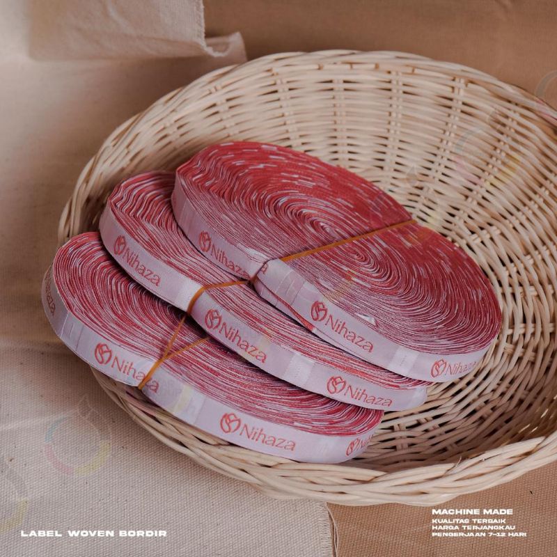 woven damask 1.2x4cm / label woven damask / woven bordir