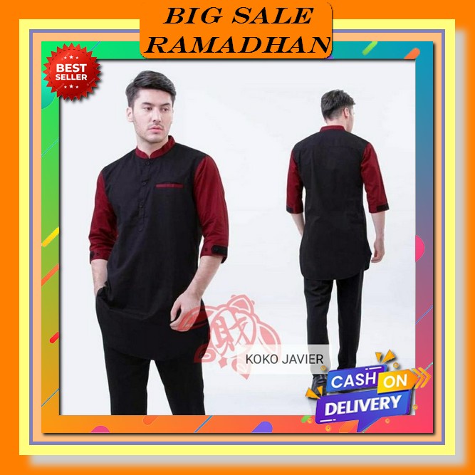 Baju Koko Setelan Kurta Ala Korea Pria Model Oversize Murah Keren Atasan Syari Bju Muslim Pakistan C