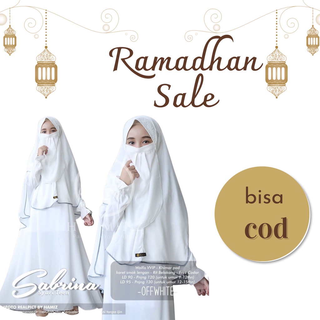Official Pakaian Muslim Anak Set Gamis Cadar Anak Umur 5 / 15 Tahun Baju Muslim Anak Perempuan 5
