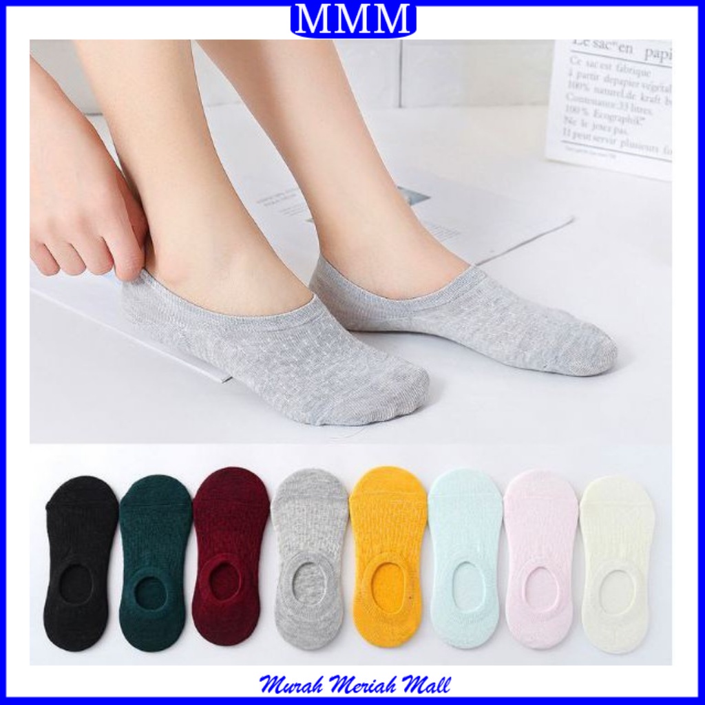 MMM Kaos Kaki Pendek Di Bawah Semata Kaki Wanita / Kaos Kaki Flatshoes Polos Tebal