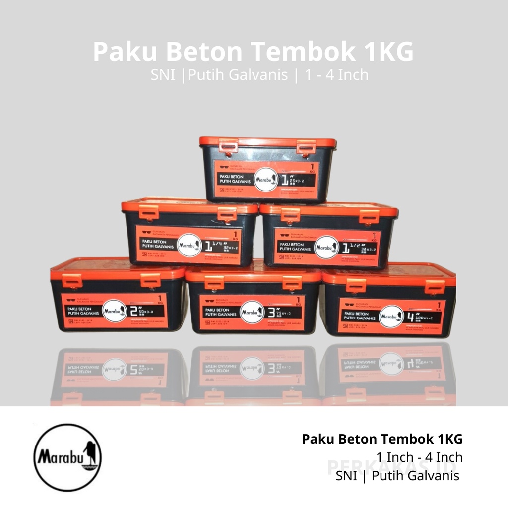 Paku Beton Tembok Baja 1 KG MARABU