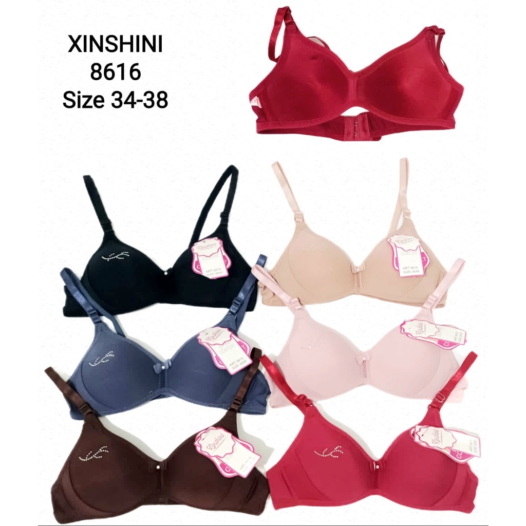 Bra Busa Polos Tanpa Kawat Kait Dua / BH Remaja cup kecil ABG Xinshini 8616