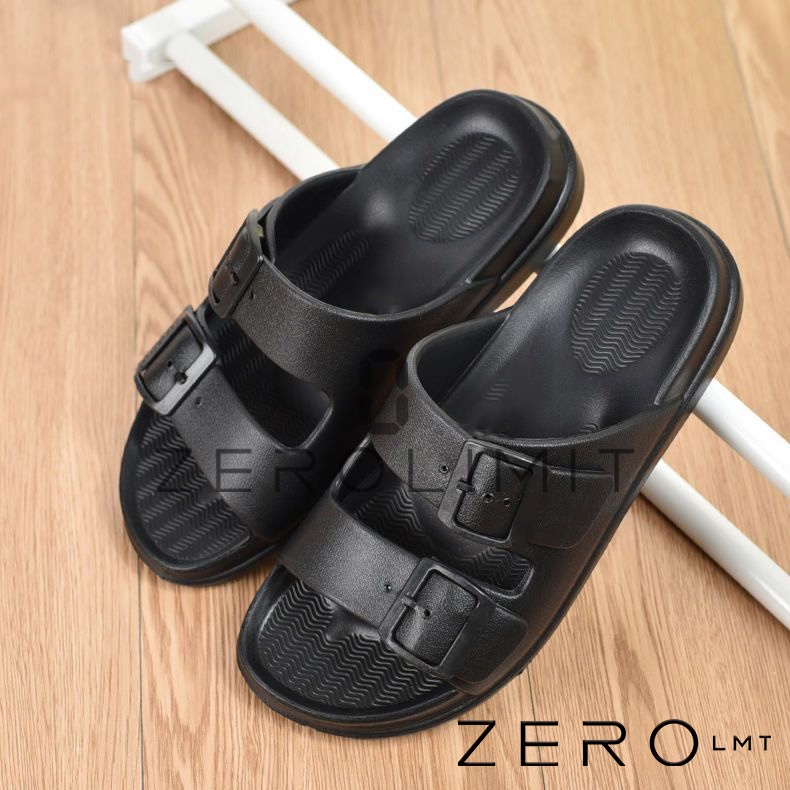 Zerolimit - Sandal Slide Pria Strap Keren Sendal Slop Cowok Nyaman Empuk Sandal Pria Trendy Kekinian