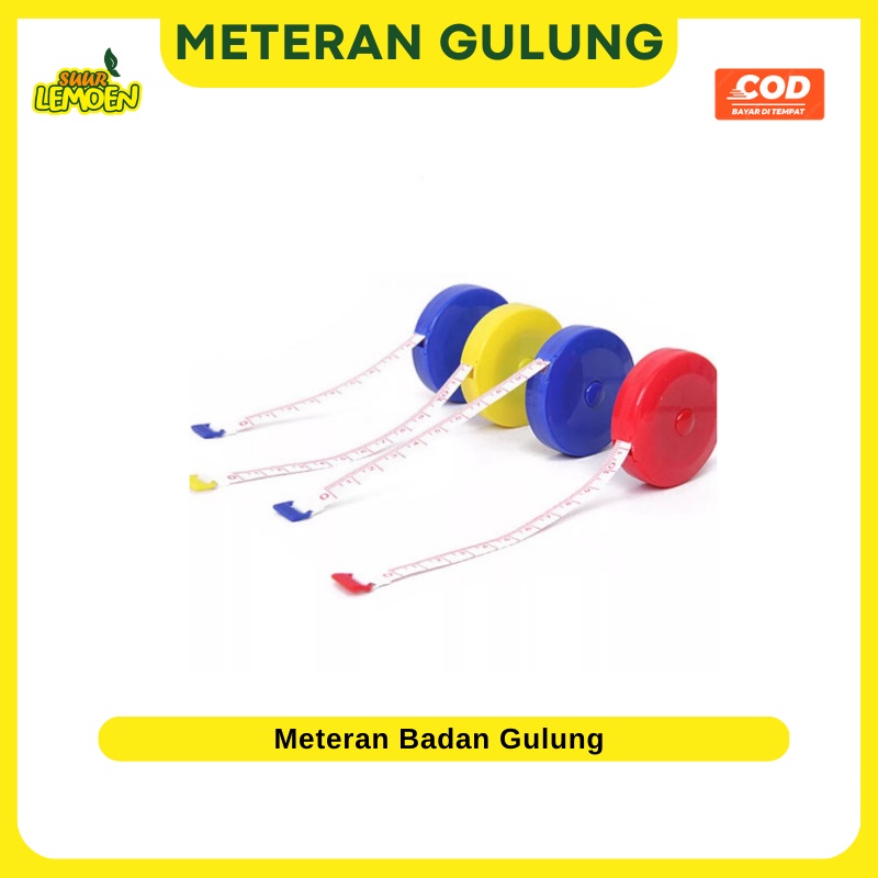 Meteran Gulung Putar 150cm Mini Pengukur Lingkar Perut dan Barang / Meteran Baju Gulung