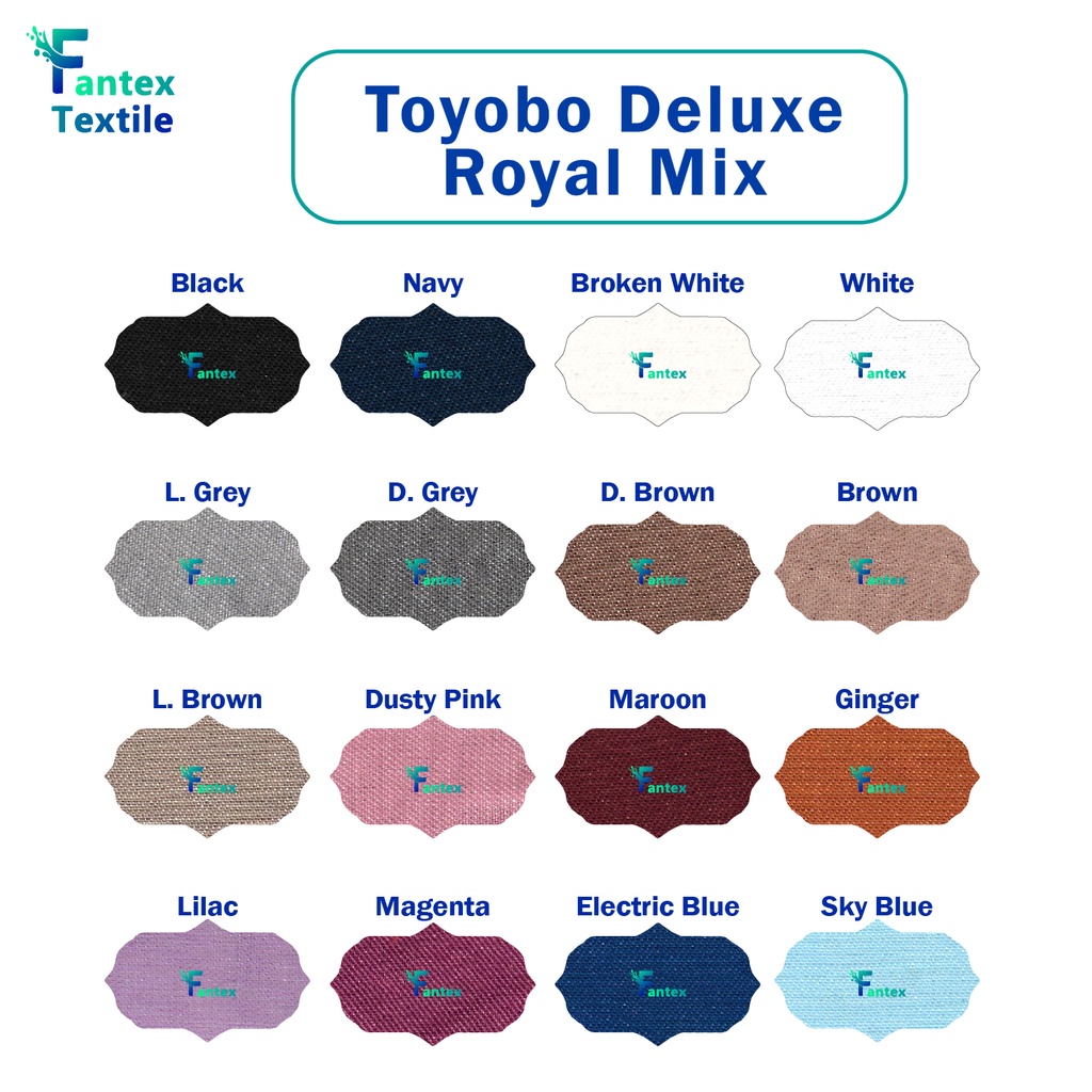 (HARGA PER 50 CM) Kain Toyobo Deluxe Royal Mix RM Premium Katun Cotton per 0,5 m 50 cm 1/2 m meter