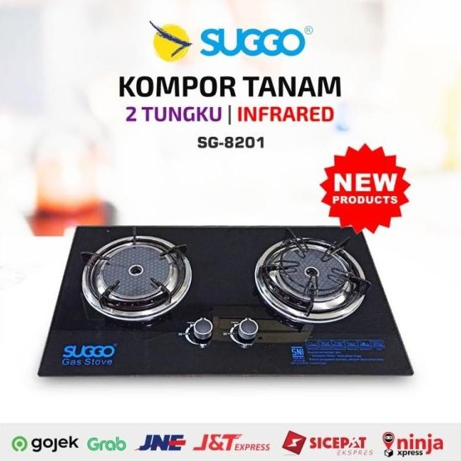 Kompor Gas Tanam Infrared Sg-207 / Sg207 Suggo 2 Tungku - Kaca Non Cod Yinsastor