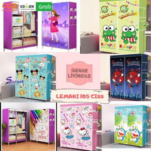 105 CISS Lemari Pakaian Gantung Portable Rak Gantung Baju Lemari Pakaian Modern