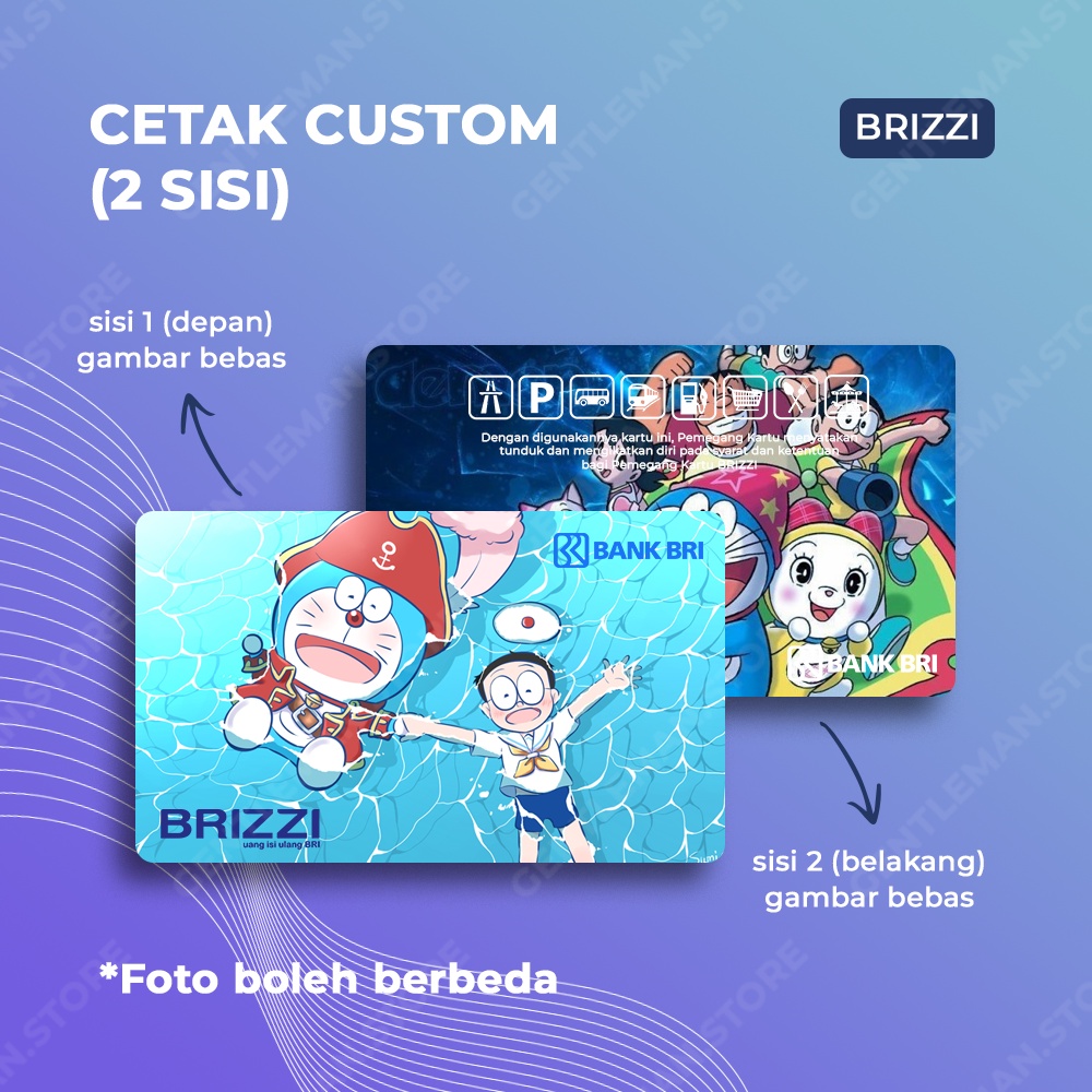 CUSTOM PRINT UV KARTU E MONEY E TOLL BRIZZI BRI 1 SISI ATAU 2 SISI