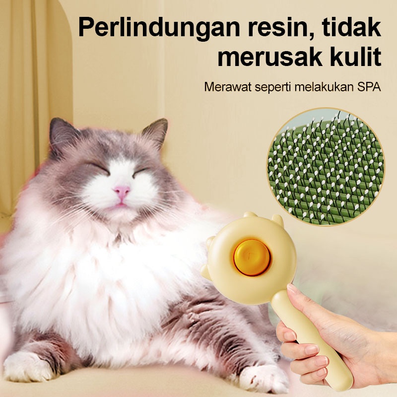 AmazeFan Sisir kucing bulu rontok Sisir Grooming Kucing Anjing Tahan air Pet Grooming Brush Sisir Bulu Hewan Anti-statis Pet Comb Perawatan Peliharaan Cocok untuk hewan peliharaan berbulu panjang dan pendek