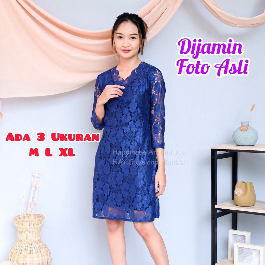 Baju Brukat Kondangan  DIJAMIN FOTO ASLI Baju Wanita Dress Baju Pesta Kondangan Dress Brukat Remaja 