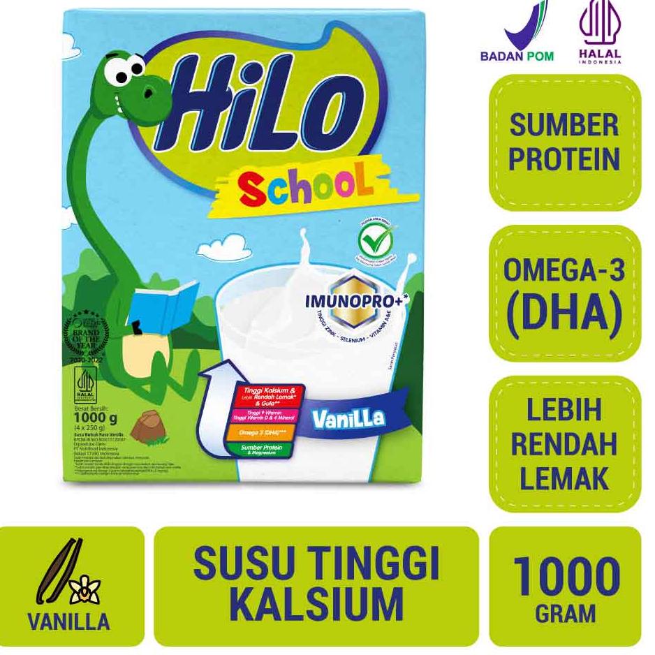 

12.12 Brand HiLo School Vanilla 1000 gram - Susu Tinggi Kalsium Lebih Rendah Lemak !!