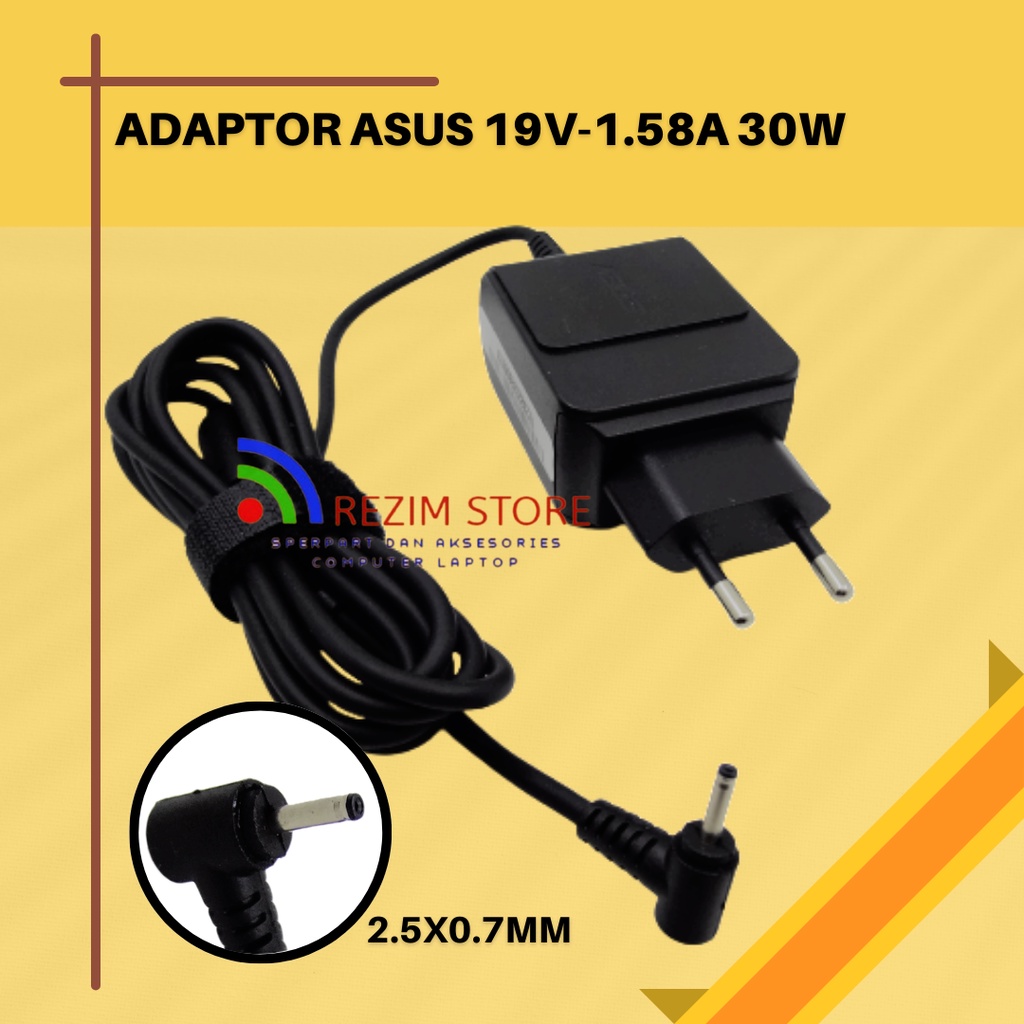 AC Adaptor Charger Laptop Notebook ASUS Eee PC Series 19V 1.58A 2.5x0.7mm Model AD820M0 AD82030 AD66