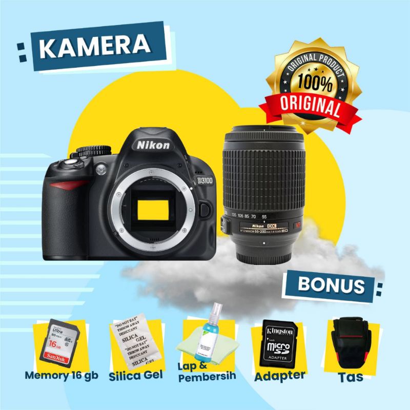 NIKON D3100+ TELE Second Normal Siap Pakai dan Banyak Bonus