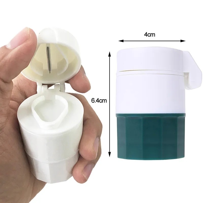 NA - Tempat Obat 4in1 Pemotong Grinder Storage Dispenser Obat TO4IN1