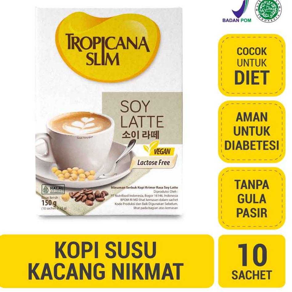 

✓ Tropicana Slim Soy Latte 10 Sachet - Kopi Plant Based Bebas Gula