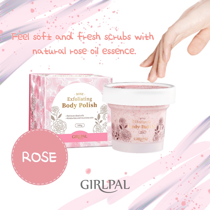 [BPOM] GIRLPAL Body Scrub 100g Exfoliating Scrub Badan &amp; Handbody Lulur Whitening Brighty Moisturizing