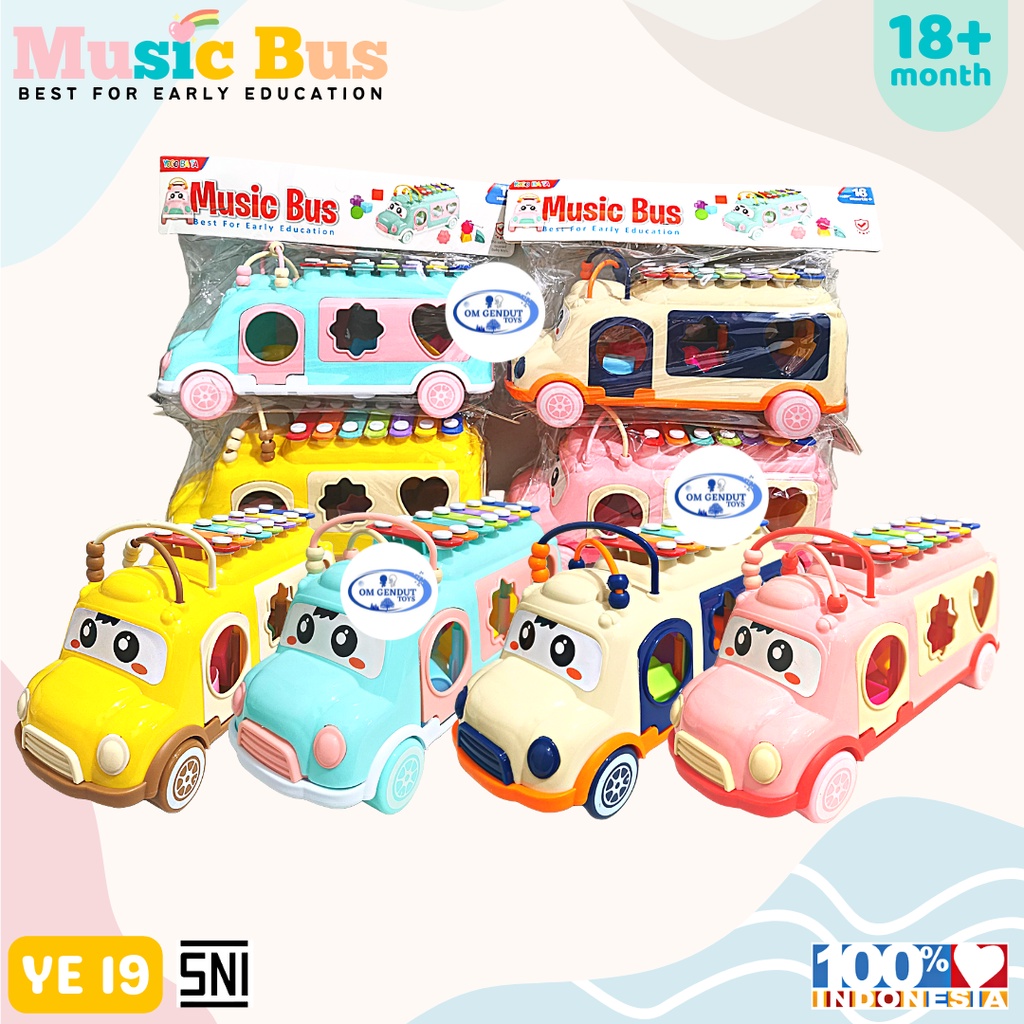 OG Mainan Edukasi Xylophone Music Bus YE 20