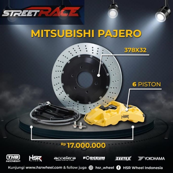 Big Brake Kit Untuk Mitsubishi Pajero Hsr Bbk 378 Mm 6 Pot