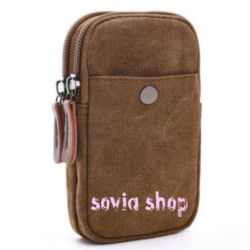 Sarung hp /tas pinggang kanvas/ dompet hp kanvas
