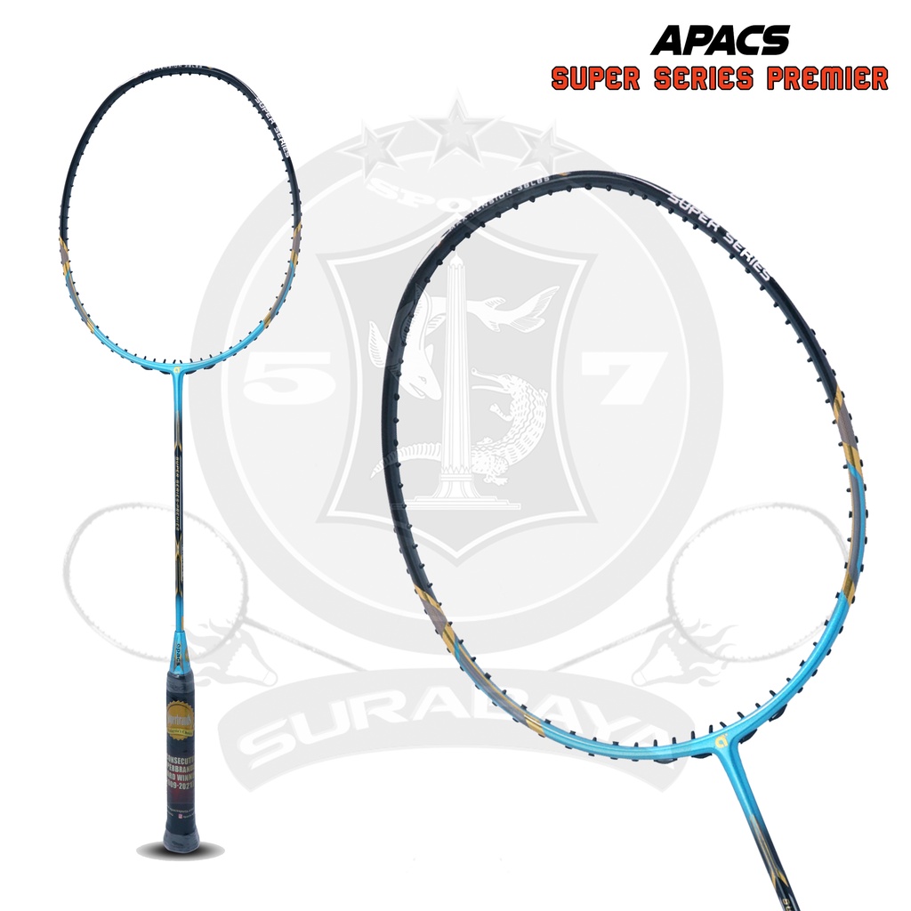 Raket Original Apacs Super Series Premier Bonus Senar dan Tas Badminton