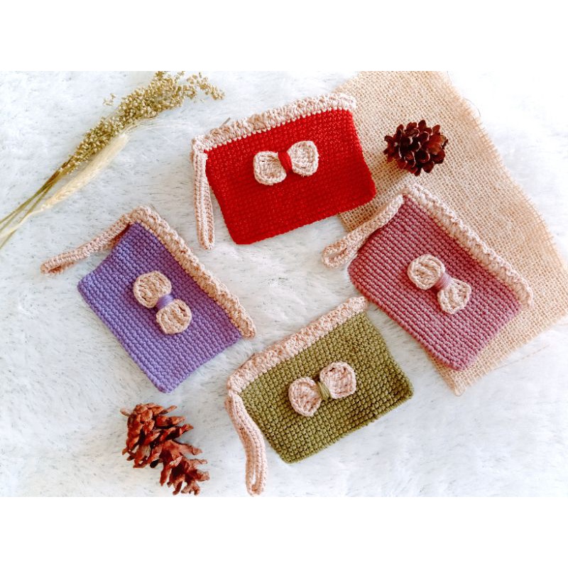 dompet koin rajut/dompet rajut/dompet lucu/ dompet aesthetic/ dompet kecil rajut