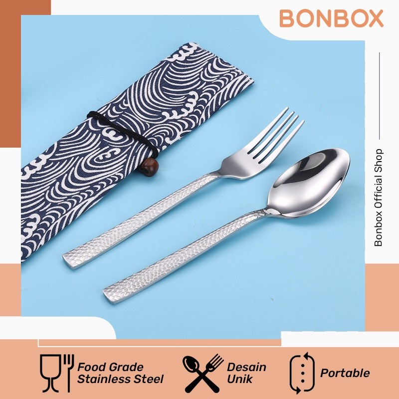 BONBOX BTW08 Stainless Steel peralatan Makan sendok garpu Set