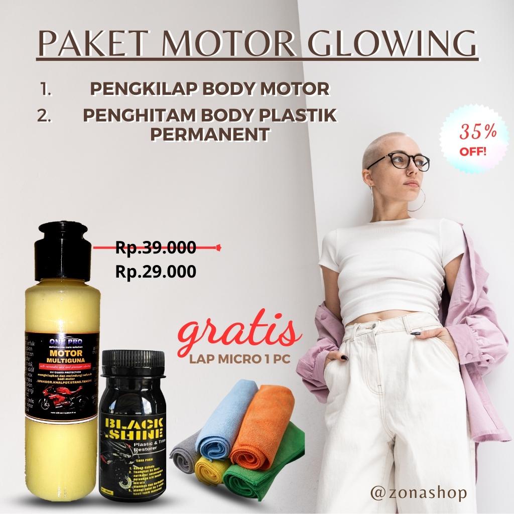 Paket Restorasi Motor 2in1 Pengkilap Body Motor Penghitam Bodi Kasar Plastik Motor Mobil Permanent