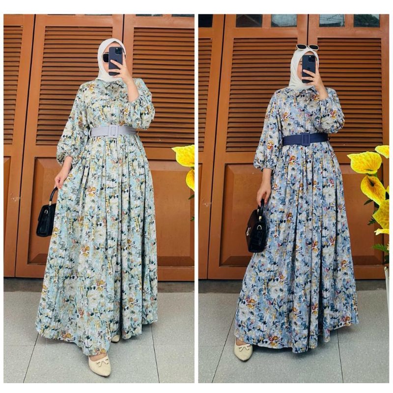 gamis crinkle bunga 2