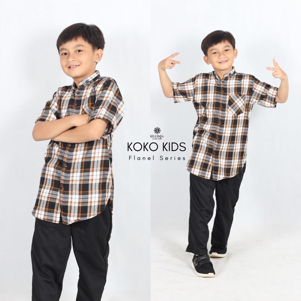 BILLINIA Baju Koko Anak Laki-laki Junior|Baju Koko Anak Usia 6-16 Tahun