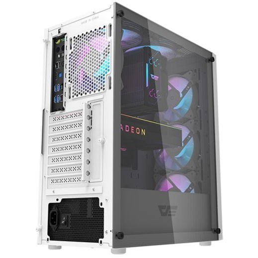 Casing Aigo DarkFlash DK352 White FREE 4 FAN RGB - ATX PC Gaming Case