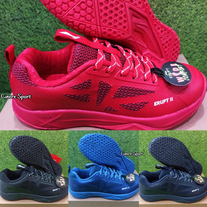 {MentariStore} LINING ERUPT II 2 Sepatu Badminton Original - Hitam 39 Berkualitas