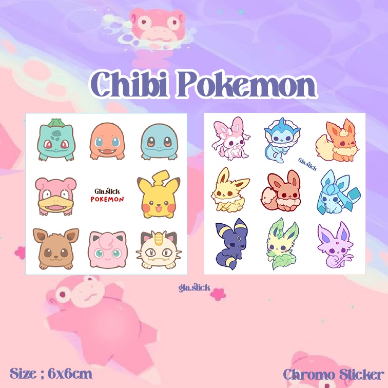 

Pokemon Chibi Sticker Pack Mini Sticker Lucu