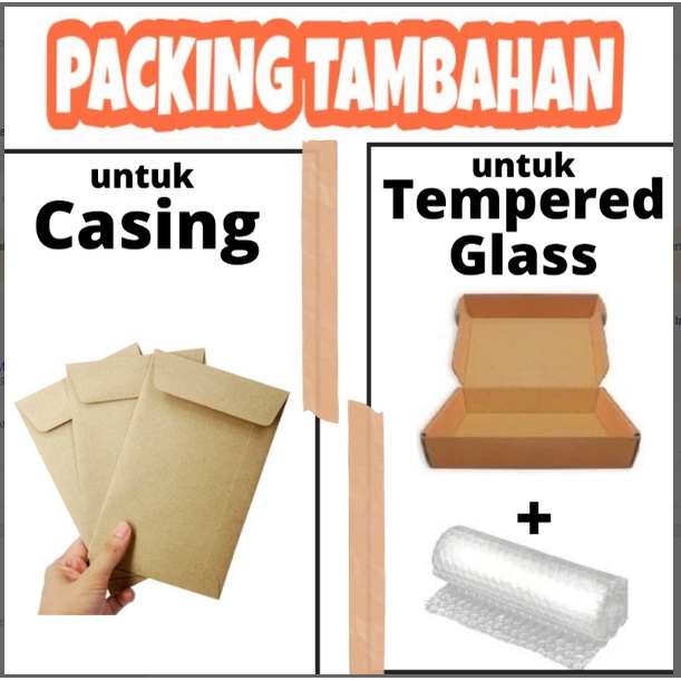 

tambahan Packing Kardus + Bubble Wrap Casing & Tempered Glass