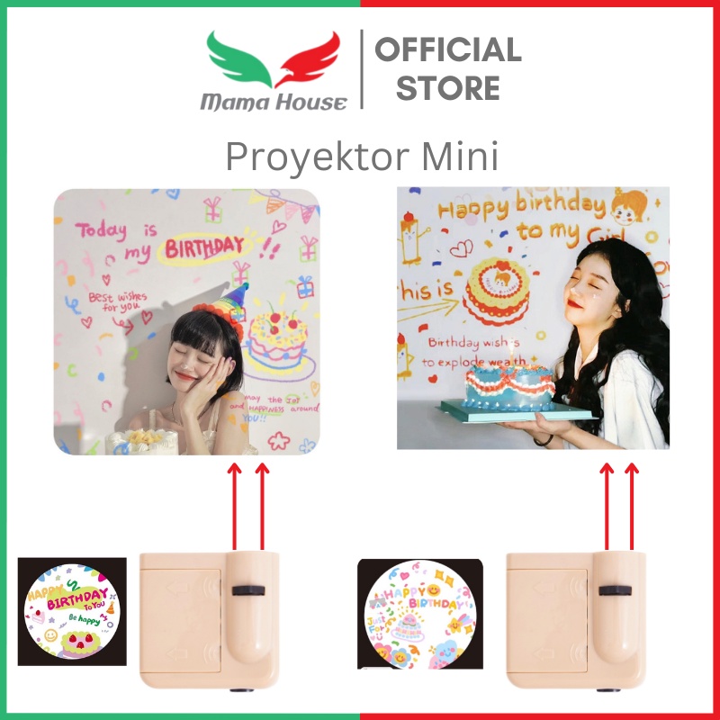 [MH] Happy Birthday Projector Mini Ulang Tahun Untuk Dekorasi Pesta Anak Proyektor Lcd Photoshoot Aesthetic