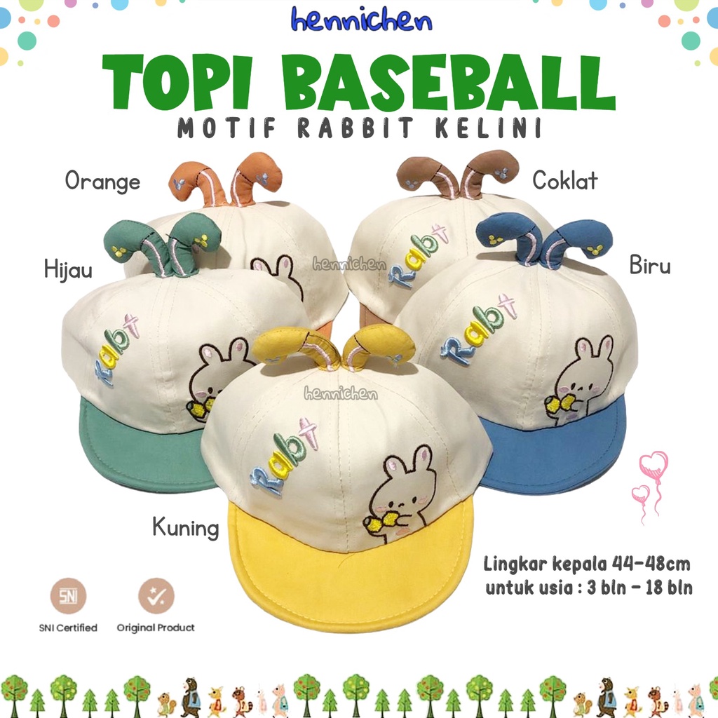 TOPI ANAK MOTIF RABBIT KELINCI TOPI ANAK UNISEX TOPI ANAK 3D IMPORT CNA