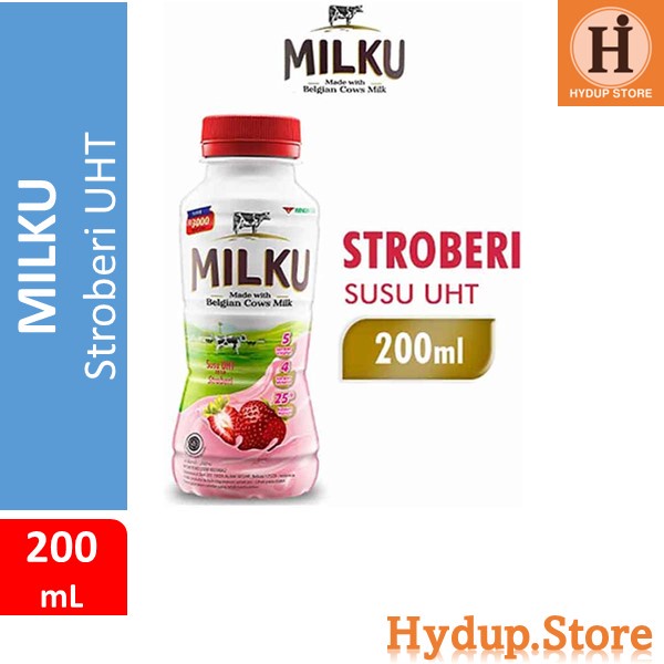 

Milku Susu Stroberi Premium UHT Siap Minum Kemasan Satuan 200 mL