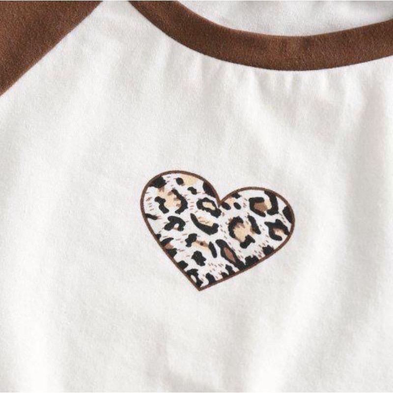 Crop Top Tee Love Leopard Rib