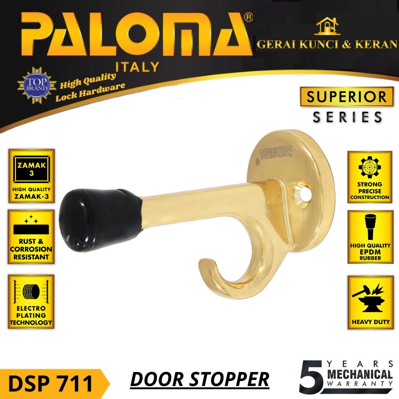DOOR STOPPER PALOMA DSP 711 Penahan Pintu  PALOMA DSP 711 HOOK WALL KARET