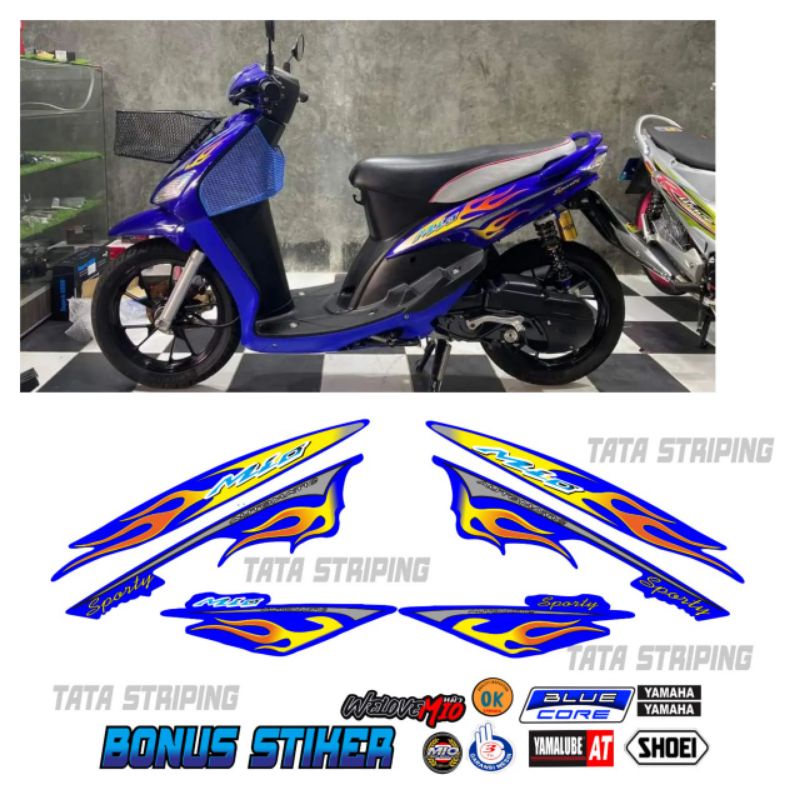 striping Mio sporty Mio smile Mio api biru