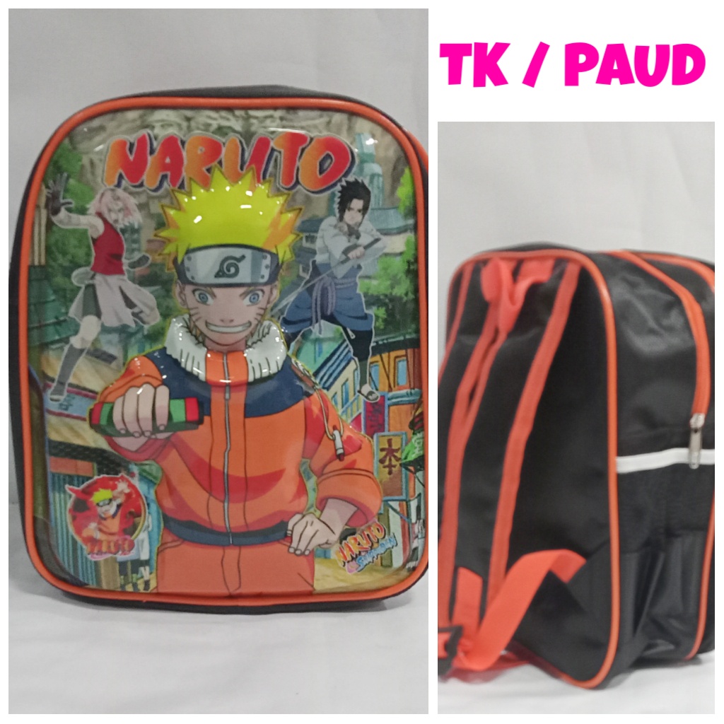 Tas anak sekolah TK Naruto ransel paud backpack murah bagus gambar timbul 3D