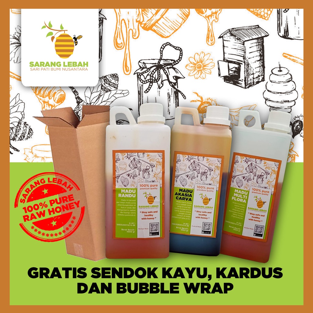 

SARANG LEBAH - MADU MULTIFLORA RANDU AKASIA MADU ASLI MURNI 100% TANPA CAMPURAN