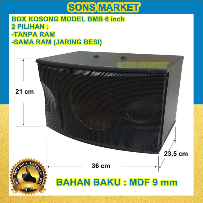 BOX SPEAKER 6 inch MODEL BMB + RAM JARING BOX KOSONG MODEL BMB 6in 6"