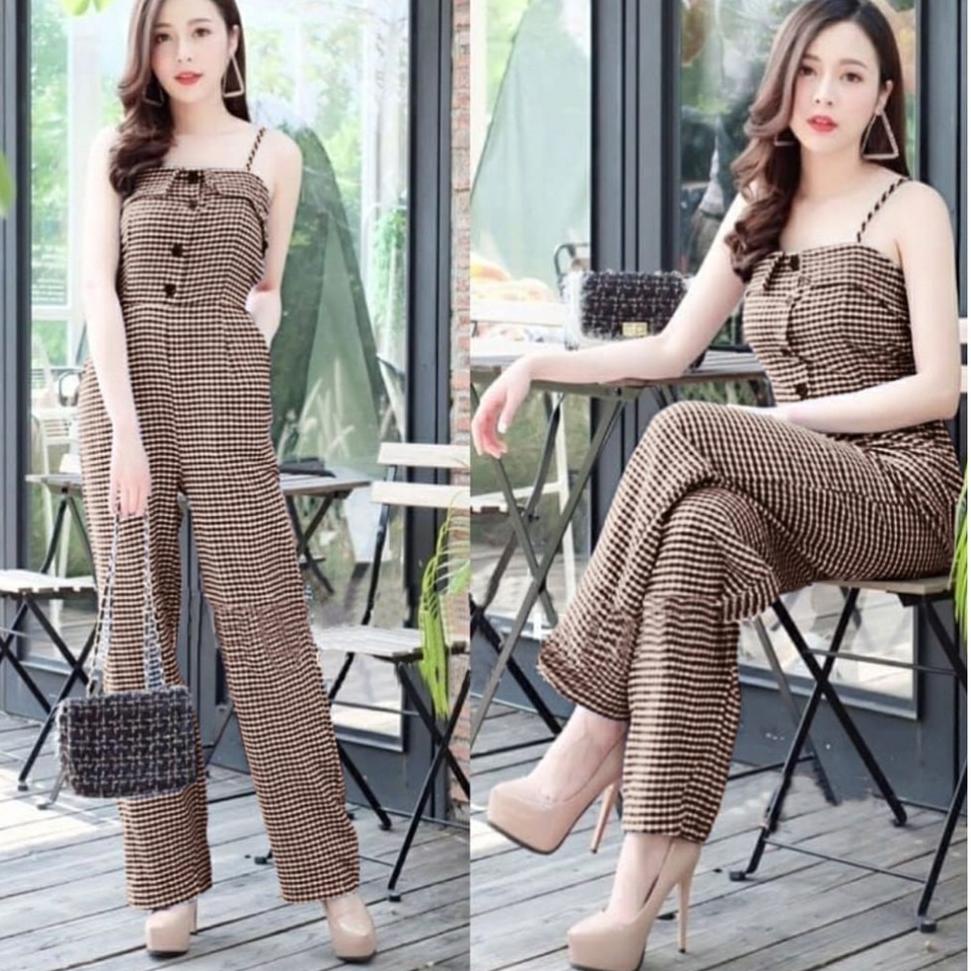 TERMURAH FWG - JS BANGKOK / JUMPSUIT KOTAK / JUMPSUIT WANITA TERBARU / JUMPSUIT / OVERALL JUMPSUIT