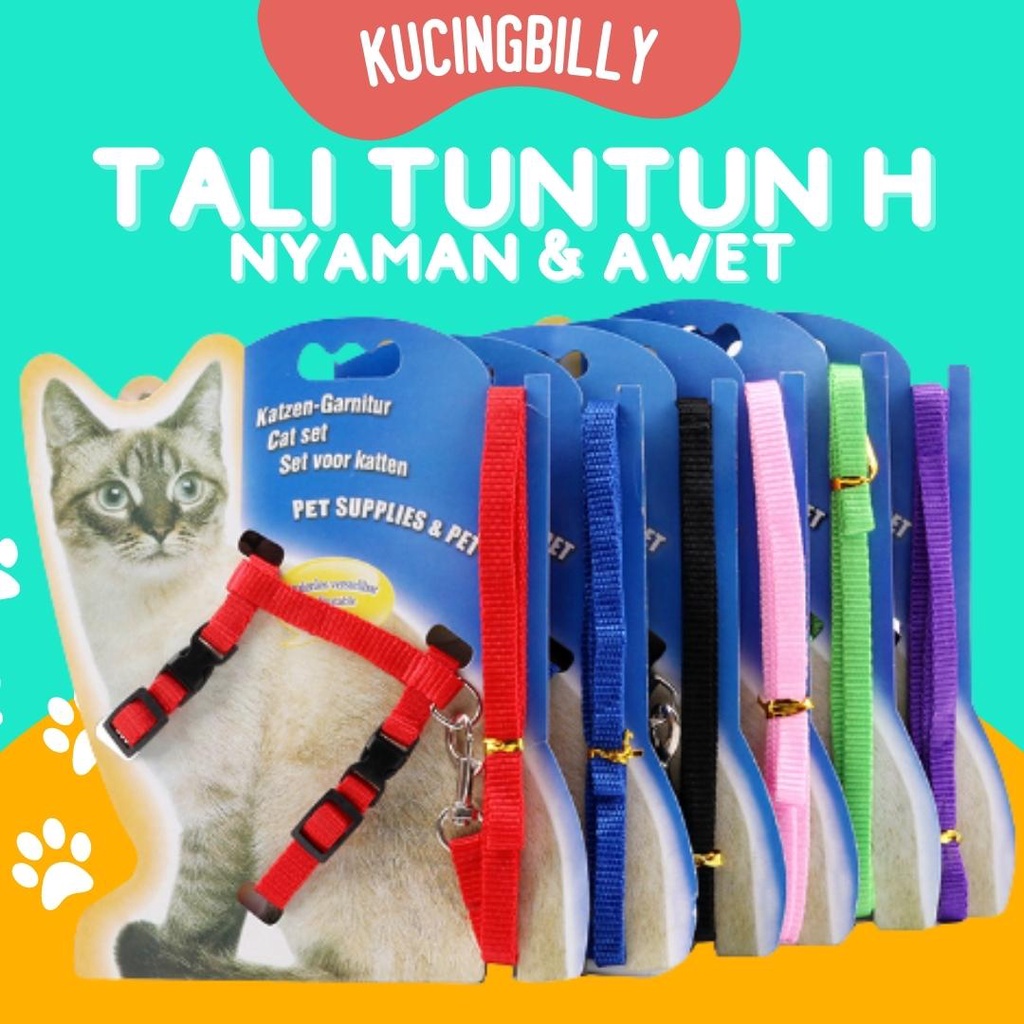 Tali tuntun Harness H polos kucing anjing