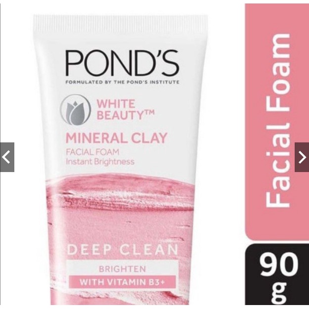 POND'S White Beauty Mineral Clay Cleanser Pembersih Wajah Deep Clean Mencerahkan [90 g]