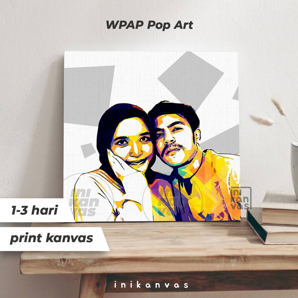 WPAP POP ART KANVAS 20 x 20cm lukis gambar foto wajah - kado wisuda