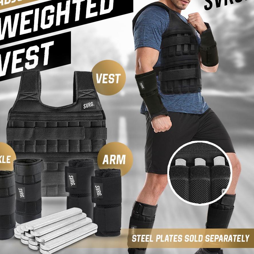 ♝ Svarga Adjustable Weighted Vest - Wrist & Ankle Weight - Rompi Beban ♪
