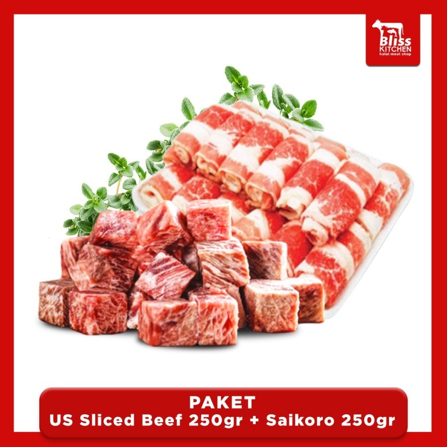 

paket US sliced beef 250gr + saikoro 250g